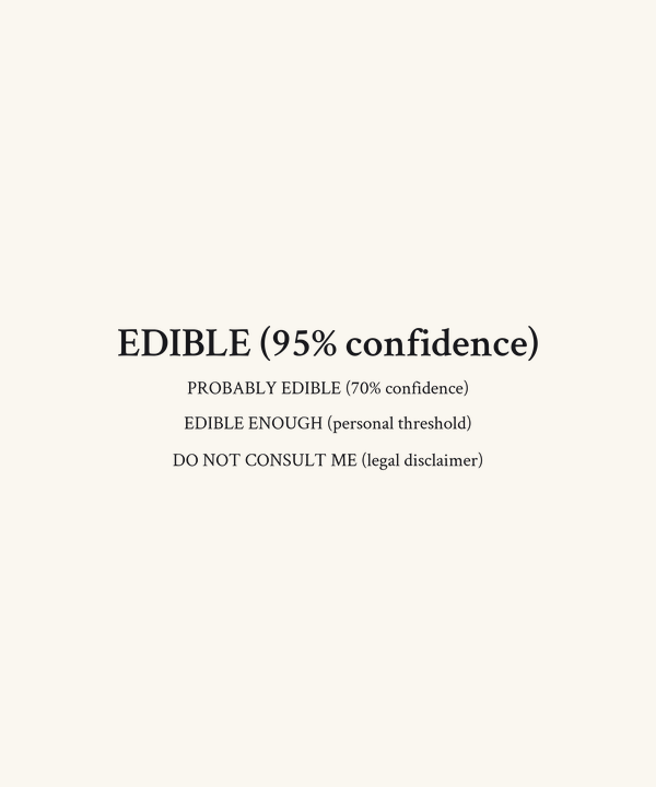 Edible Confidence Interval Shirt — Funny Foraging Field Guide Tee, Myc