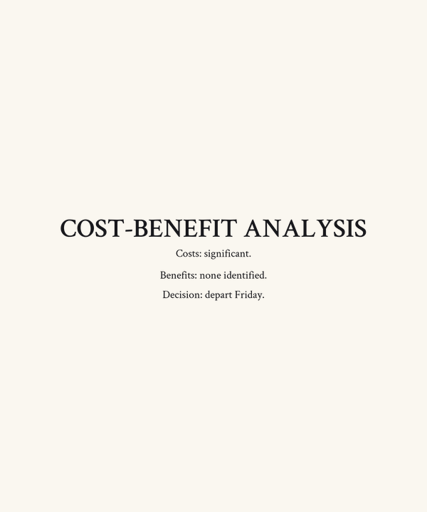 Cost-Benefit Analysis Shirt — Funny Bikepacking Anti-Motivational Tee,