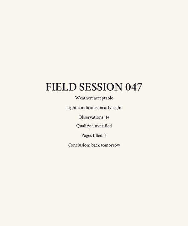 Field Session Observation Log Shirt — Lo-Fi Aesthetic Naturalist Tee, 