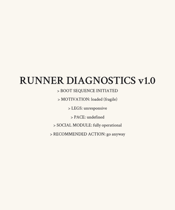Runner Diagnostics Terminal Shirt — Funny Run Club Retro Computing Tee