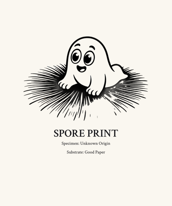 Ghost Spore Print Shirt — Dark Cute Mycology Tee, Funny Mushroom Ghost