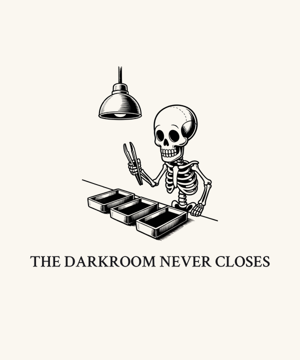 Darkroom Skeleton Shirt — Dark Cute Film Photography Tee, Darkroom Gif