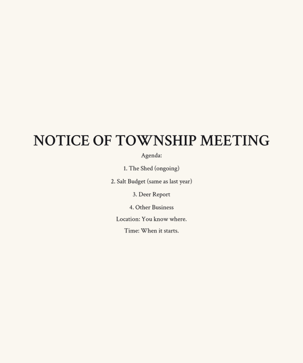 Pennsylvania Township Meeting Notice Shirt — Funny PA Local Government