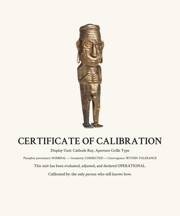 CRT Monitor Calibration Certificate Shirt — Retro Tech Restoration Gif