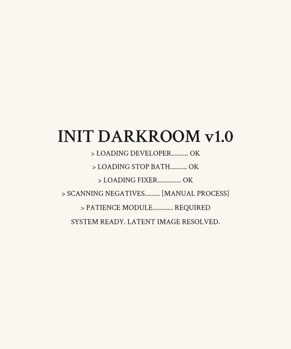 Darkroom Terminal Boot Shirt — Retro Computing Film Photography Tee, P