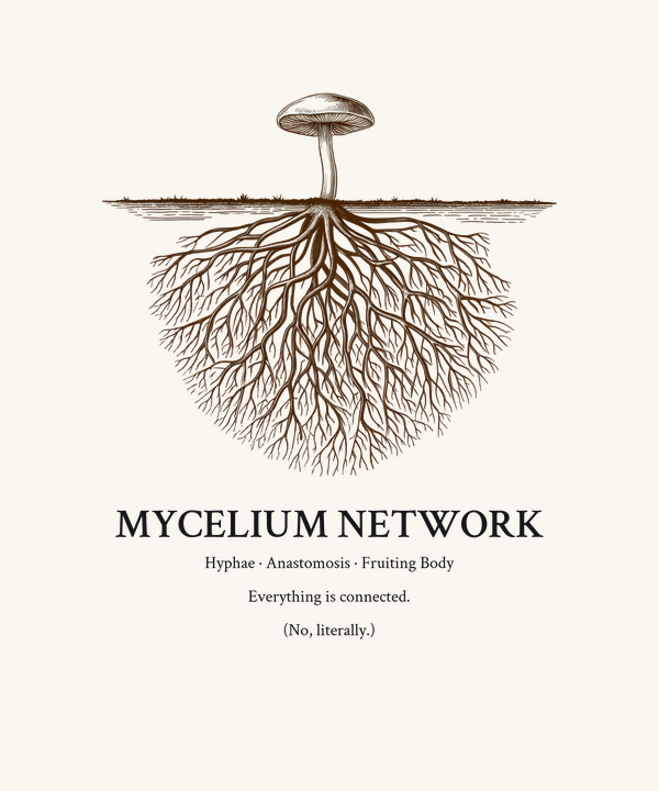 Mycelium Network Anatomy Shirt — Accurate Mycology Gift, Mushroom Fora