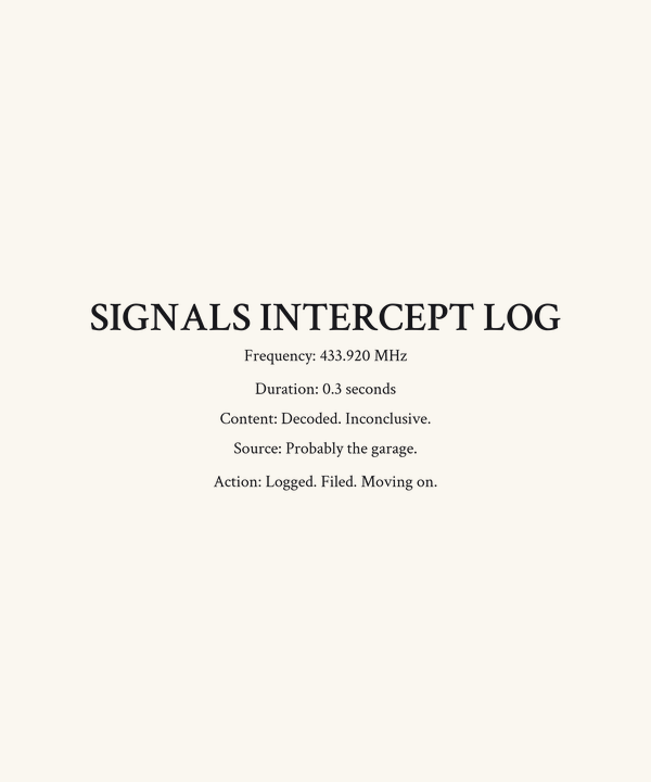 Signals Intercept Log Shirt — Funny SDR Hobbyist Tee, Amateur Radio Sp
